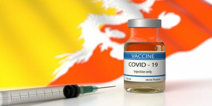 Očkovanie proti covidu v Bhutáne.