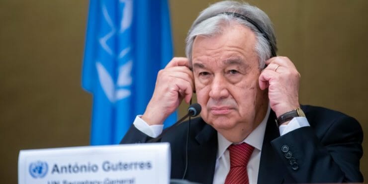 Generálny tajomník OSN António Guterres v Ženeve.