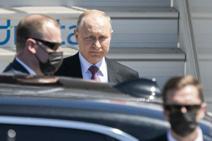 Prílet ruského prezidenta Vladimira Putina do Ženevy