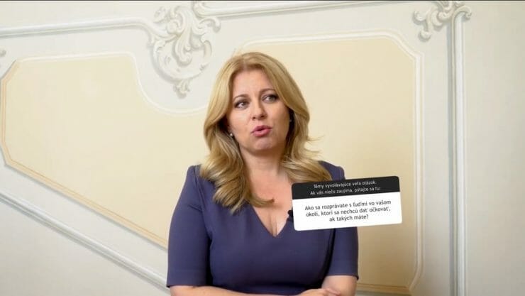 Prezidentka Zuzana Čaputová reaguje na otázky.