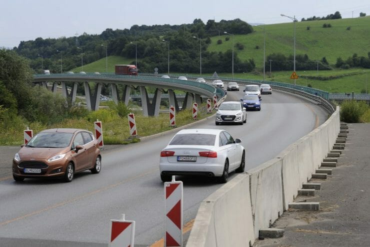 Križovatka zjazdu od západu z diaľnice D1 do Prešova.
