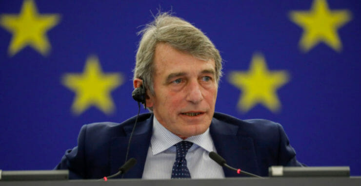 Na snímke predseda Európskeho parlamentu (EP) David Sassoli
