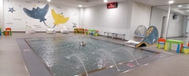 Na snímke detský bazén v novej mestskej plavárni v Snine 5. mája 2021.