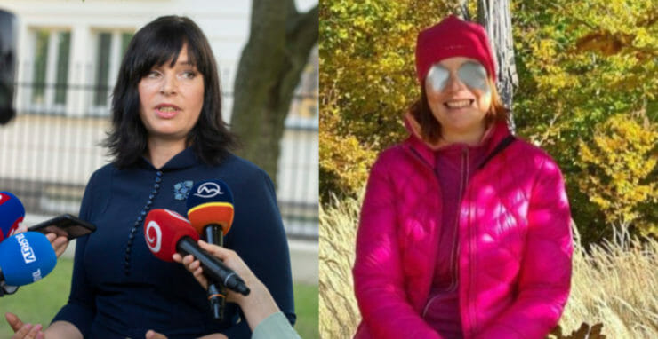 Veronika Remišová - vľavo ako politička, vpravo ako turistka.