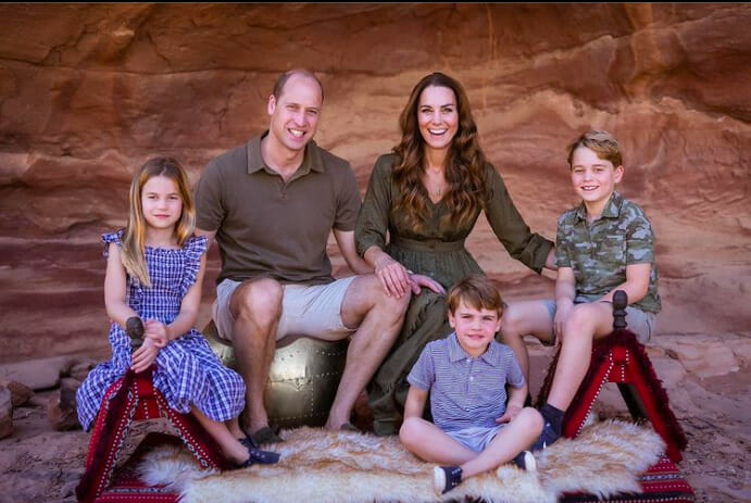Vianočná pohľadnica princa Williama s rodinou