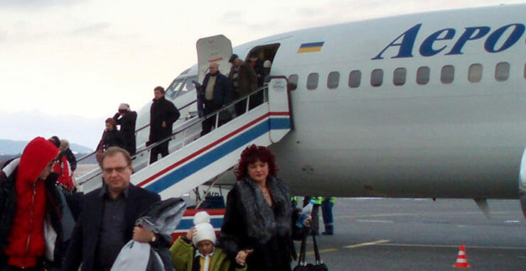 Prví rusky hovoriaci turisti, ktorí sa rozhodli privítať Nový rok 2009 na Slovensku