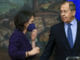 Ruský minister zahraničných vecí Sergej Lavrov a nemecká ministerka zahraničných vecí Annalena Baerbocková