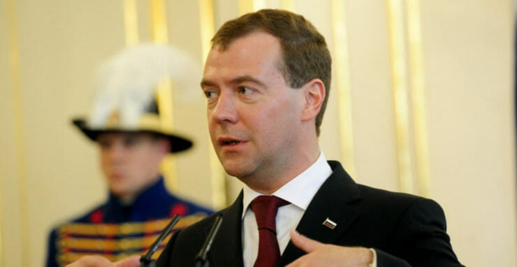 Expremiér a súčasný podpredseda Bezpečnostnej rady Ruskej federácie Dmitrij Medvedev.