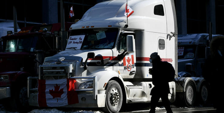 Kamión protestujúci v Ottawe,