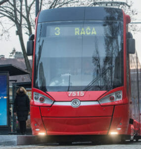 elektronická tabuľa električka