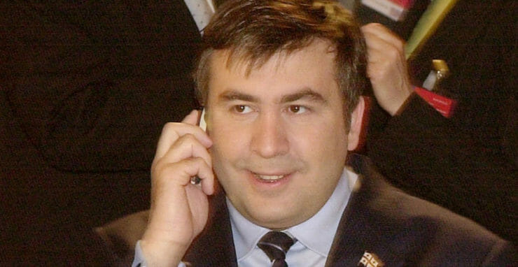 Michail Saakašvili na archívnej snímke z marca 2004. Vtedy ako prezident Gruzínska navštívil aj Bratislavu.