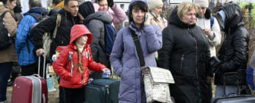 Na snímke utečenci z Ukrajiny na hraničnom priechode vo Vyšnom Nemeckom 4. marca 2022.