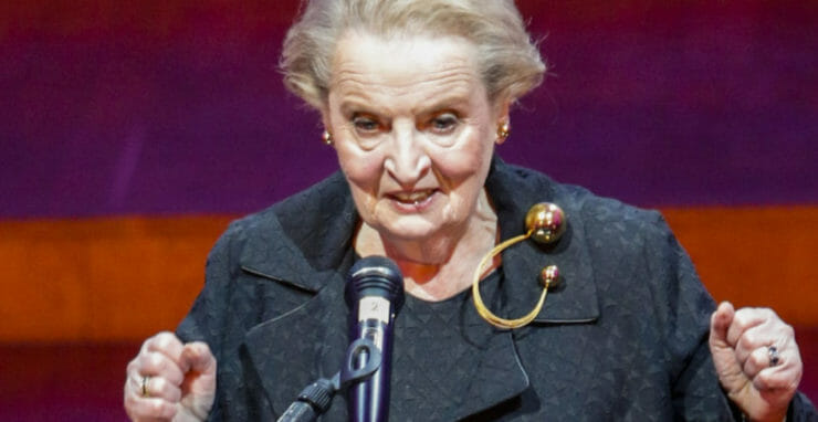 Bývalá ministerka zahraničných vecí USA Madeleine Albrightová v apríli 2016 v Bratislave.