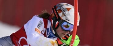 Petra Vlhová počas 1. kola slalomu Svetového pohára alpských lyžiarok vo švédskom Are v sobotu 12. marca 2022.