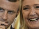 Na kombosnímke vľavo Emmanuel Macron a Marine Le Penová,