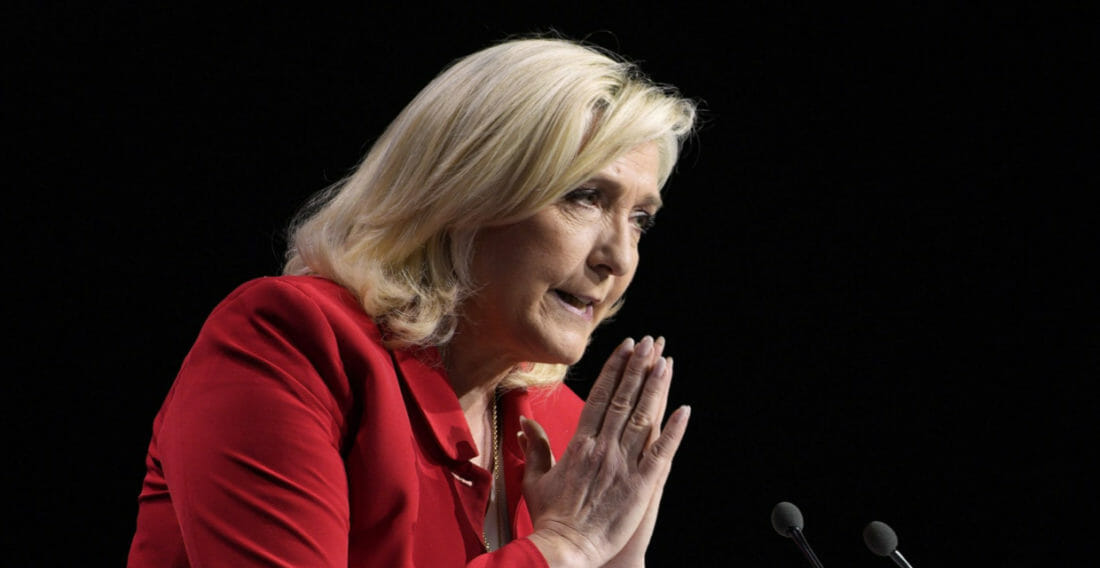 Francúzska pravicová líderka a prezidentská kandidátka Marine Le Penová.