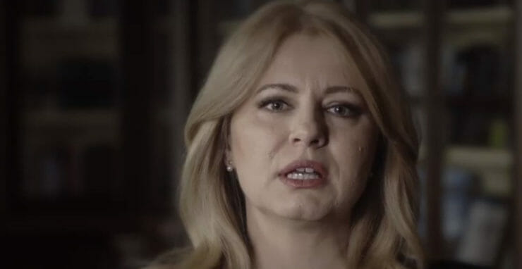 Zuzana Čaputová na snímke z videa, ktoré nahovorila v ruštine.