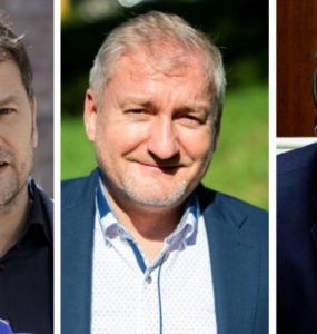 Na kombosnímke zľava Igor Matovič, Marek Kaňka a Eduard Heger.