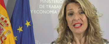 Španielska ministerka práce Yolanda Díazová na snímke z videa.