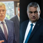 Na komsnímke zľava Ivan Korčok a Viktor Orbán.