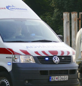 Na ilustračnej snímke zdravotníci privážajú v sanitke pacienta. Foto: