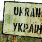Pohraničná zóna hraničná tabuľa informačná ukrajina