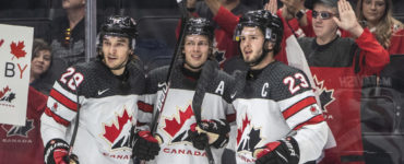 Hokejisti Kanady na MS20 v Edmontone.