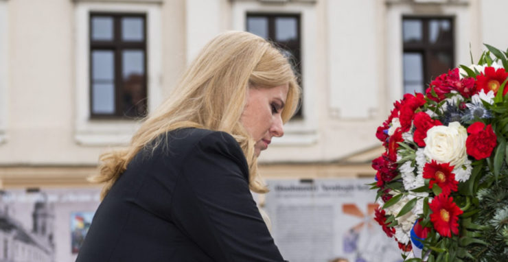 Zuzana Čaputová počas spomienkového podujatia k Pamätnému dňu obetí holokaustu a rasového násilia.