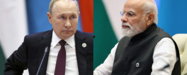 Na kombosnímke zľava ruský prezident Vladimir Putin a Indický premiér Naréndra Módí.