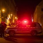 Policajti po streľbe na Zámockej ulici v Bratislave 12. októbra 2022.