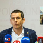 Na kombosnímke Štefan Hamran počas tlačovky, na ktorej informoval o vražde v Michalovciach. Vpravo hore zavraždená Erika.
