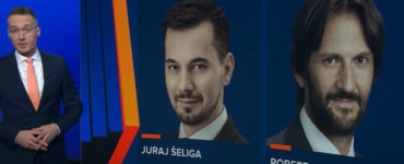 Zľava moderátor Michal Kovačič, Juraj Šeliga a Robert Kaliňák.