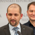 Poslanec OĽANO Marek Šefčík počas tlačovky Igora Matoviča.