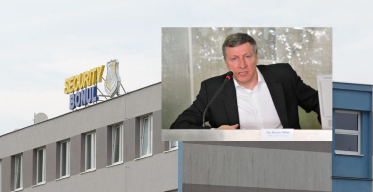 Na kombosnímke sídlo firmy Bonul v Nitre, v popredí zakladateľ Nadácie Zastavme korupciu Miroslav Trnka.