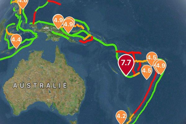 Silné zemetrasenie južne od Novej Kaledónie 19. mája 2023