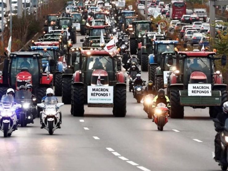 Protest farmárov v Paríži