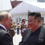 Vladimir Putin a severokórejský vodca Kim Čong-un
