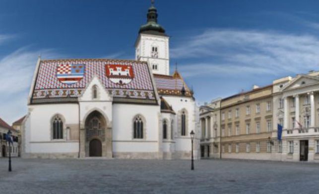 Námestie sv. Marka v centre Záhrebu