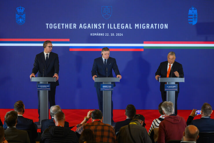 SR Fico Orbán Vučič Komárno Maďarsko Srbsko migrácia NRX