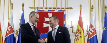 Na snímke zľava španielsky kráľ Filip VI. a prezident SR Peter Pellegrini