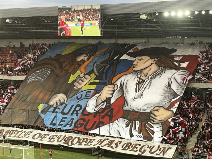 Choreo trnavských fanúšikov- zdroj - redakcia eReport Trnava