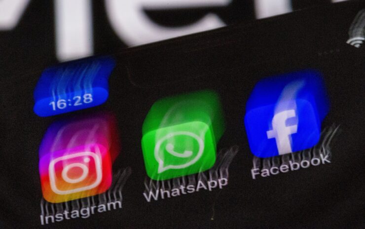 logá spoločností Instragram, Facebook, WhatsApp