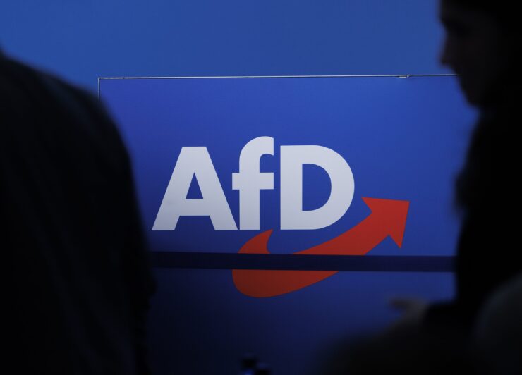 Na archívnej snímke logo krajne pravicovej strany Alternatíva pre Nemecko (AfD),