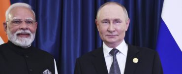 Na snímke ruský prezident Vladimir Putin a indický premiér Naréndra Módí,