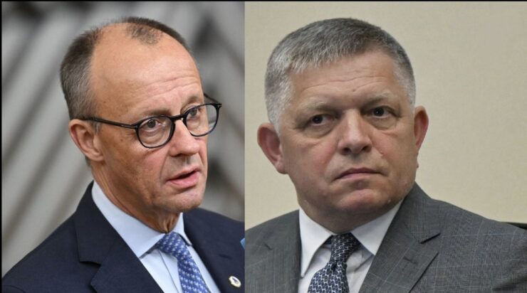 Predseda vlády SR Robert Fico s nemeckým kancelárom Friedrichom Merzom