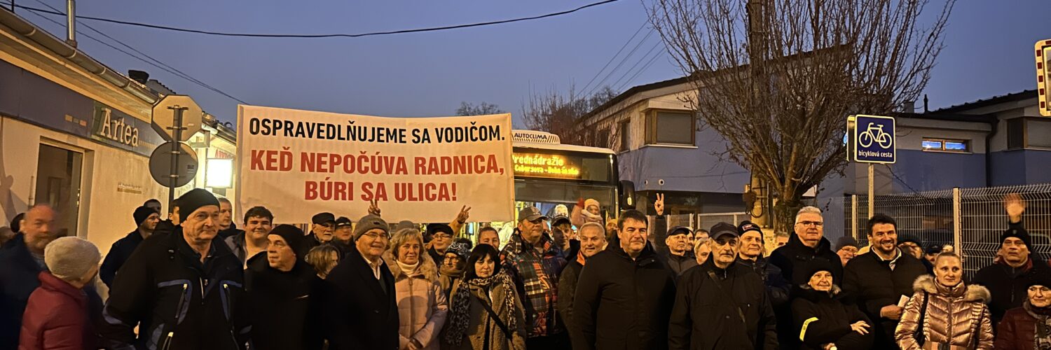 Protest na Ulici 9. mája, foto: redakcia eReport Trnava