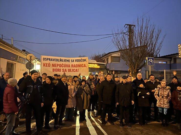 Protest na Ulici 9. mája, foto: redakcia eReport Trnava