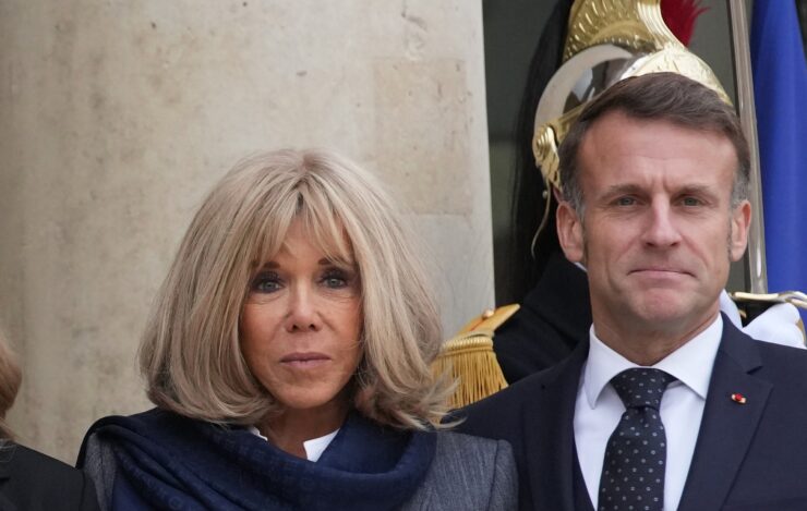 Francúzsky prezident Emmanuel Macron a prvá dáma Francúzska Brigitte Macronová, zdroj: TASR