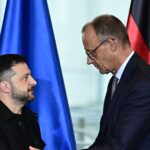 ukrajinský prezident Volodymyr Zelenskyj a nemecký kancelár Friedrich Merz